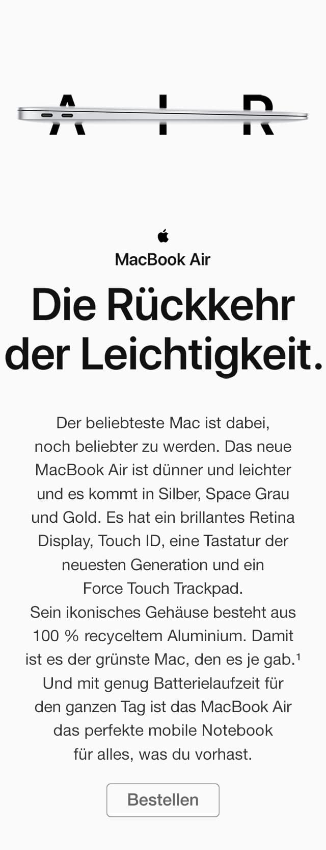 Zum Apple MacBook Air