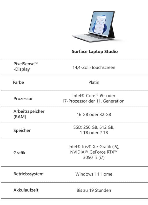 Zum Surface Laptop Studio