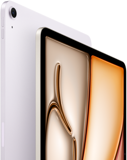 iPad Air, Violett, Vorderseite, Rückseite, 12 MP Weitwinkel-Rückkamera oben links