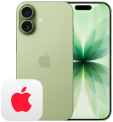iPhone 17, Rückansicht, Salbei Finish, Dual Fusion Kamera-System, Vorderansicht, Dynamic Island, dünner schwarzer Displayrand, AppleCare+ Logo