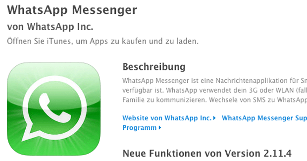 Screenshot Whats app Messenger in iTunes Store