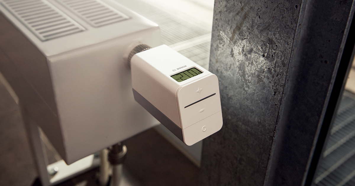 Smart Thermostat an der Heizung